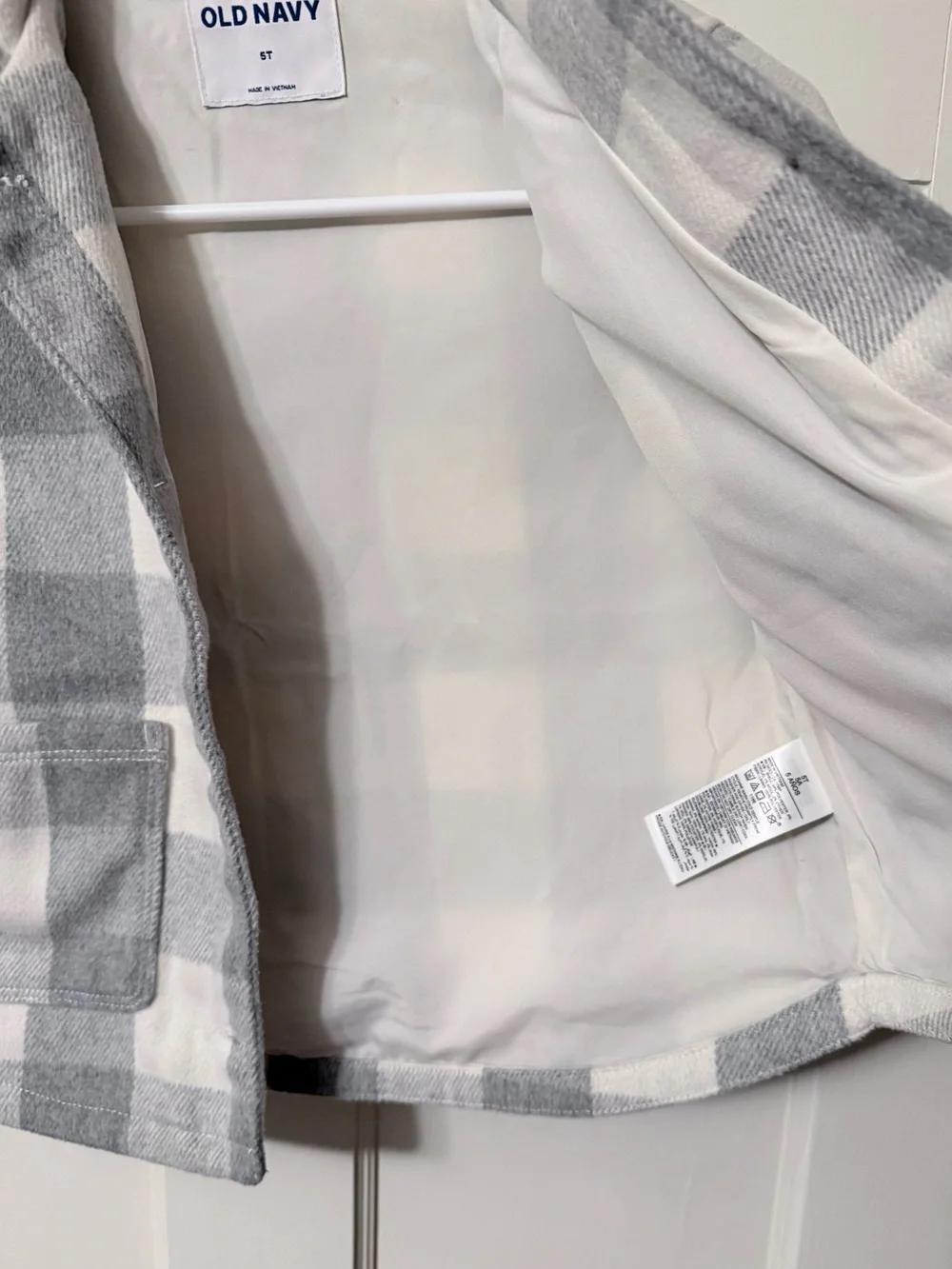Old Navy Gray & White Plaid Button Children’s Jacket